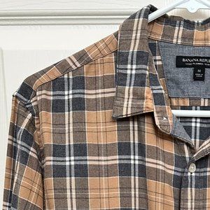 Banana Republic - Luxe Flannel Plaid Button Down Shirt - Slim Fit